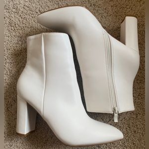 Faux leather ankle booties. Worn once. Great condition.